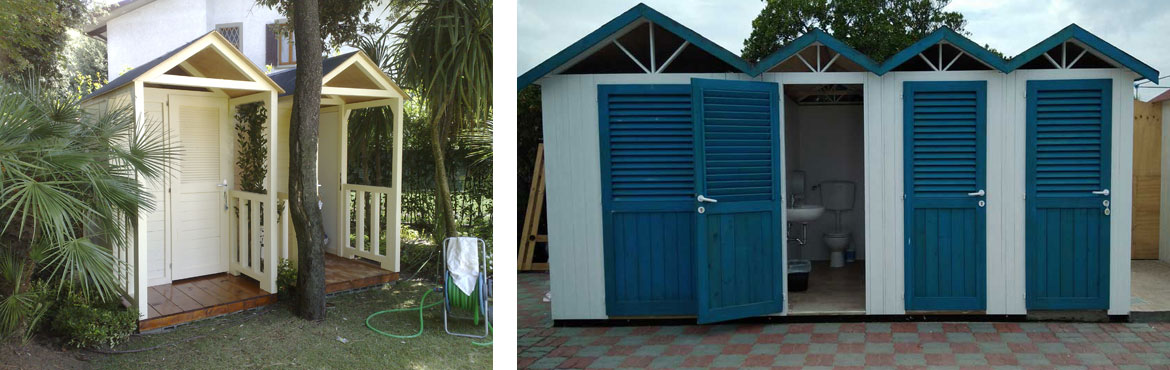 cabine in legno per stabilimenti balneari