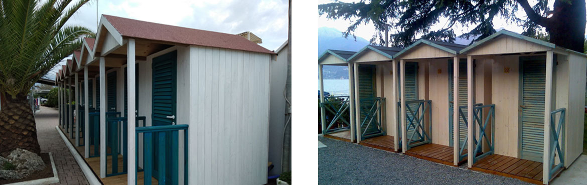 cabine in legno per stabilimenti balneari